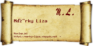 Márky Liza névjegykártya